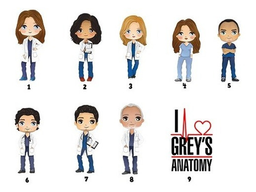 Imagem 1 de 2 de 100 Tags, Apliques Para Festas Filmes - Grey's Anatomy Mod1