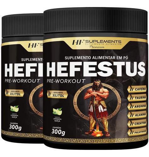 2x Hefestus Pré-treino 300g Limonada Suiça Hf Suplements