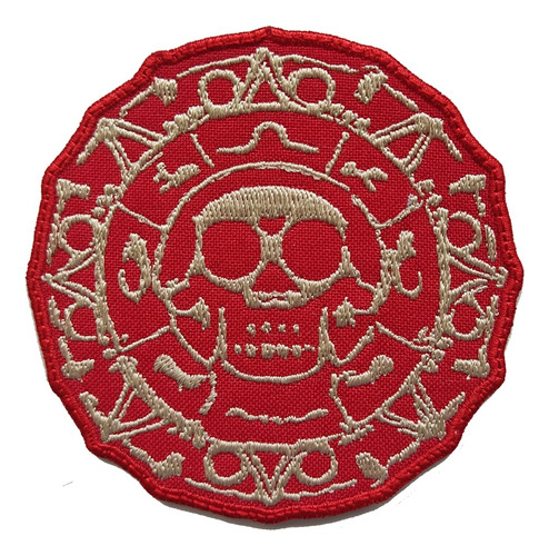 Parche Bordado Moneda De Oro Pirata Pirate Skull Medallon