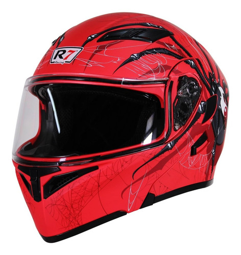 Casco Abatible R7 Racing Unscarred Spider Doble Mica Dot