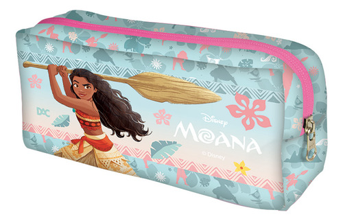 Estojo Escolar Simples Em Tecido Disney Moana Dac Licenciado Cor Azul