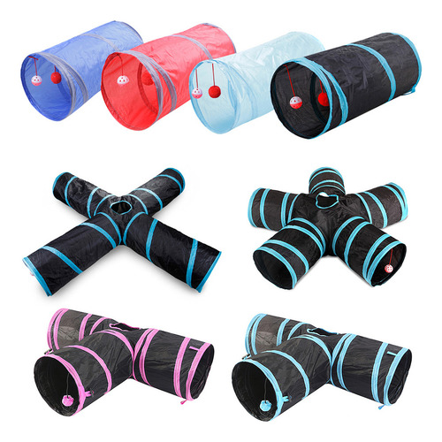 Juguete Plegable Cat Tunnel 5 Way Pet Play Para Gatos Y Perr