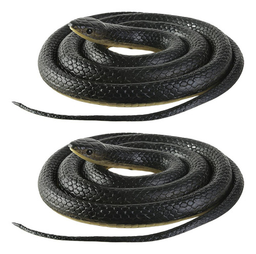 2x Juguetes De Serpiente De Goma De Simulación Grande De