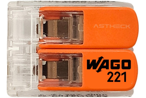Conector Emenda Wago 2 Vias 4mm Transparente - 221-412-20pçs
