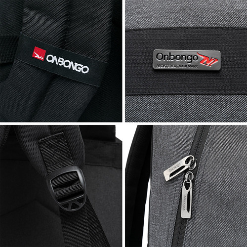Mochila Escolar Espaçosa Masculina Resistente Cor Cinza Desenho Do Tecido Lisa
