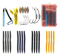 Comprar Kit De Señuelos De Pesca: Gusanos Blandos, Anzuelos, Cuchara