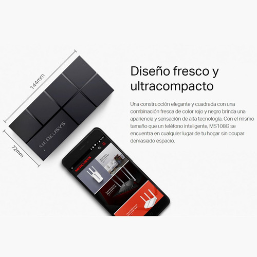 Imagen 4 de 10 de Switch De Escritorio 8 Puertos Gigabit, Mercusys Ms108g