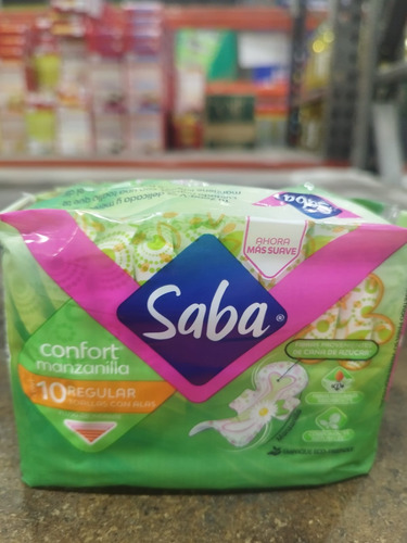 Pack 10 Saba Manzanilla Confort Regular C/alas 10 C/u