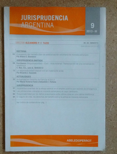 Jurisprudencia Argentina N 9 8/2013 Aperrot Moneda Extranjer