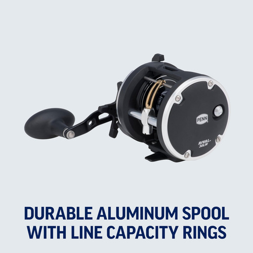 Carrete De Pesca Penn Rival Level Wind Negro/plata Izquierdo