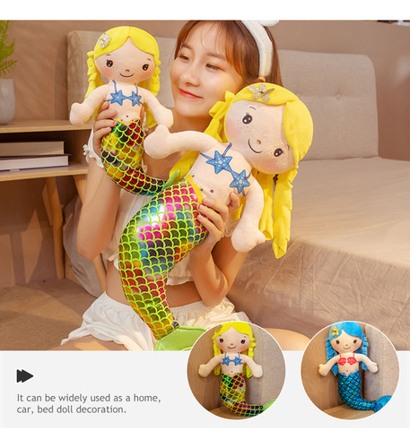 2 Piezas De Muñecos De Sirena De Peluche, Adornos Decorativo