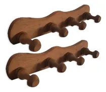 Comprar Percheros X2u. Pared Madera Algarrobo Macizo 4 Ganchos