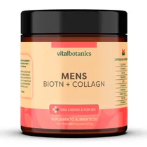 Comprar Colágeno Hidrolizado Para Hombres + Biotina 60 Capsulas De 500mg Mens Biotn + Collagn | Colágeno Hidrolizado + Biotina Con Vitamina A, D, E, B5, B9, Calcio, Magnesio, Zinc Y Colágeno | Vitalbotanics