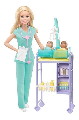 Barbie Baby Doctor, 2 Bebes, Mesa, Accesorios, Envio Rapido!