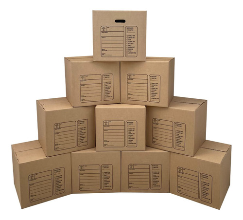 Uboxes 10 Cajas De Mudanza Medianas Premium 18x18x16  Caja D