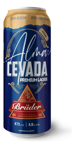 Cerveja Bruder Alma Cevada Lata 473ml Cx 12un.