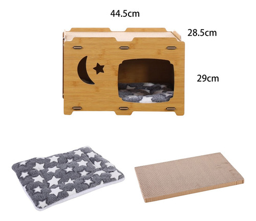 Rascador Estilo Casa Cueva Para Gatos Con 1 Rascador 1 Cojin