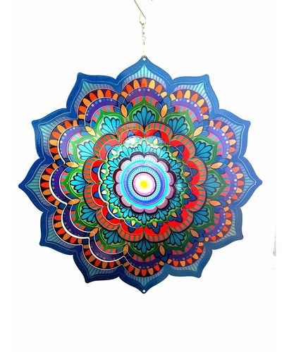 Espiral De Viento  Giratorio Wind Spinner Mandala Azul