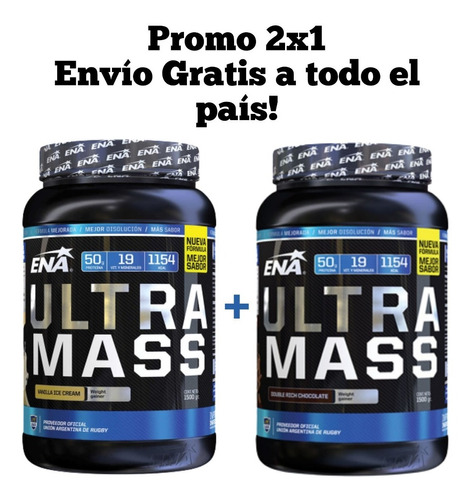 Gainer Ultra Mass 3 Kilos Ena Ganador Peso Fuerza Y Recupero