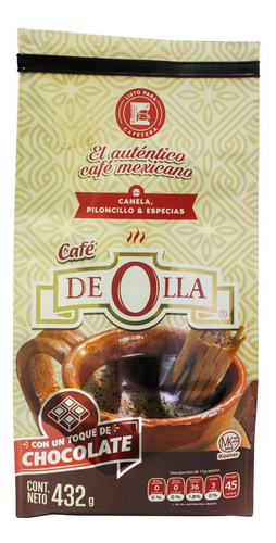 Cafe De Olla Para Cafetera Con Un Toque De Chocolate 432 Gr | MercadoLibre