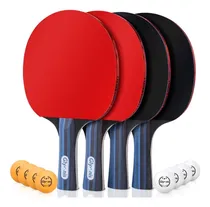 Comprar Glymnis Ping Pong Paddles Set De 4 Raquetas De Tenis De M...