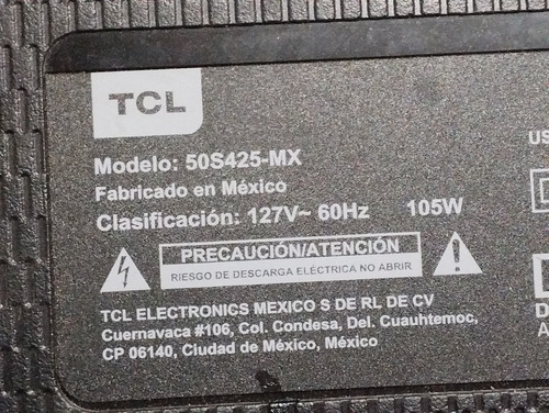 Fuente Tcl 50s425-mx 08-l12nwa2-pw200aa (Usado)