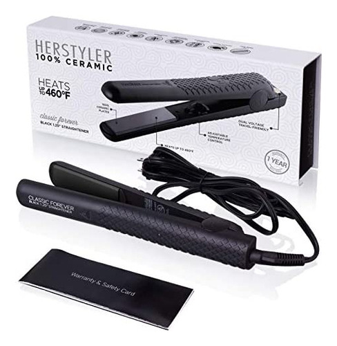 Plancha De Cerámica Plana Forever Herstyler Classic-negro