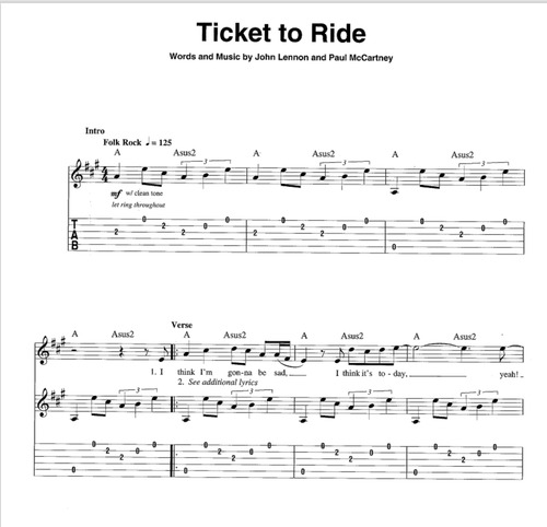 Lennon Mccartney Guitar Play Alone 8 Partitura Tabla Beatles