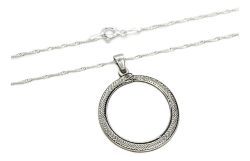 Cadena Y Dije Ouróboros Serpiente Plata 925 Plata 925 50 Cm