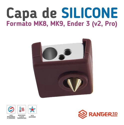 Capa Silicone Para Bloco Mk8 Mk9 Cr10 Ender 3 Impressora 3d