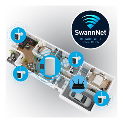 Swann Wifi 8 Canales 3 Cámaras Inalámbricas 2k Recargables