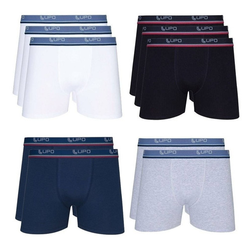Kit 10 Cuecas Box Lupo Algodão Boxer Masculina Adulto Cotton