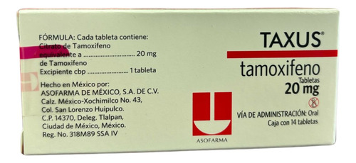 Taxus Tabletas 20 Mg, 14 Tabletas