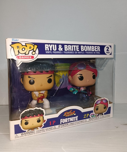 Funko Pop 2 Pack Ryu & Brite Bomber (Usado)