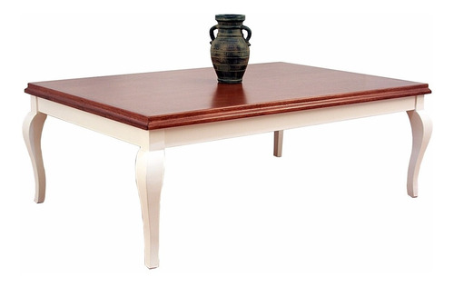 Mesa Ratona Francesa En Madera De Cedro Base Blanca