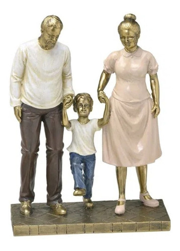 Casal De Namorado Decorativo Escultura De Familia 15cm Cor Avós e Neto