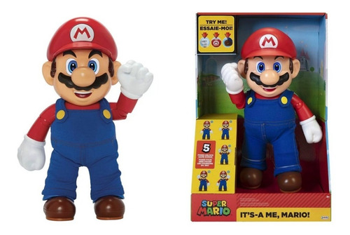 Figura Muñeco Mario Bros Nintendo  Interactivo 30 Cm Juguete