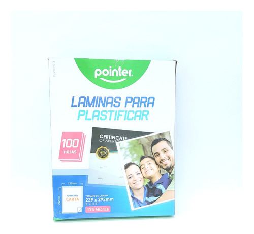 Láminas Para Plastificar Pointer Tamaño Carta 175micras 100h