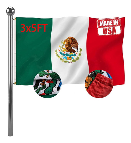 Banderas De México Bordadas De Jayus, Bandera Nacional Mx Me