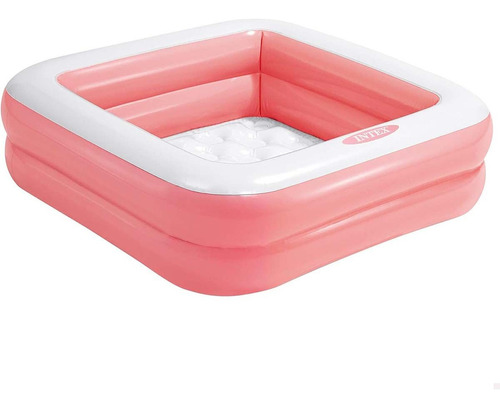 Piscina Inflável Quadrada Infantil Base Inflável 57l Intex Cor Rosa Bebê