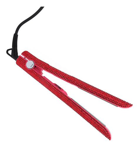 Alisador De Pelo Rojo Profesional Rhinestone Flat Iron