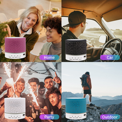 Mini Altavoz Inalámbrico Bt Con Luces De 7 Colores Para Viaj