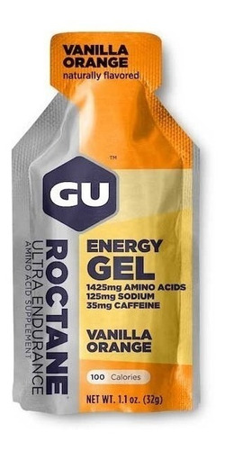 Suplemento en gel GU  Roctane Energy Gel sabor vanilla orange en sachet de 32g pack x 24 u