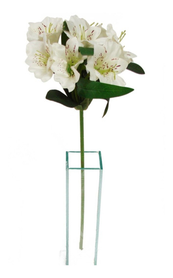 Galho Astromelia Artificial 45cm Flores Branco | Parcelamento sem juros