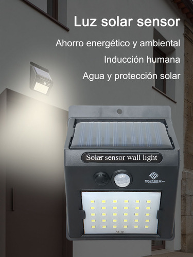 10pzs Lámpara De Luz Solar Impermeable Exterior De Pared Led Negro