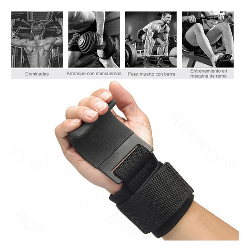 Muñequera Con Gancho De Levantamiento Pesas Straps Gym