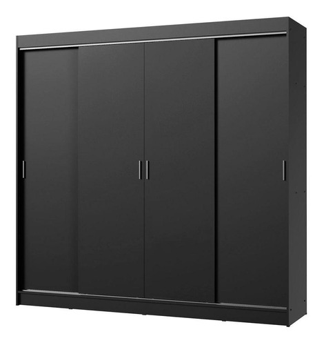 Guarda-roupa Casal Madesa Austin 4 Portas Correr 3 Gavetas Cor Preto 10288N