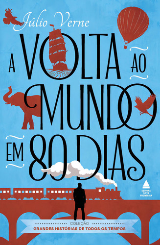 A volta ao mundo em 80 dias, de JULIO VERNE. Editora Nova Fronteira, capa mole em português