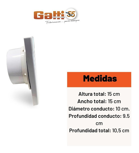Imagen 8 de 10 de Extractor De Aire Baño 4(10 Cm) Motor Potenciado Buje Bronce