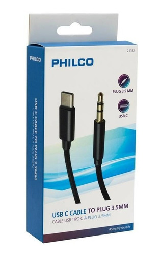 Cable Usb Tipo C A Plug 35mm Philco